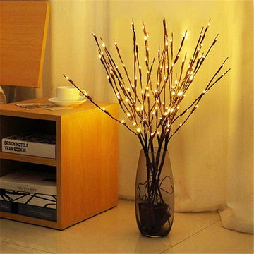 Battery Powered Decorative Lights Artificial Pussy Branch Willow Twig Christmas Vase Decoration 2pcs 40 LED Tall Vase Filler 28in Bendable For Home Christmas Holiday Party Decoration For Indoor Outdoor