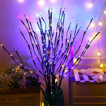 Battery Powered Decorative Lights Artificial Pussy Branch Willow Twig Christmas Vase Decoration 2pcs 40 LED Tall Vase Filler 28in Bendable For Home Christmas Holiday Party Decoration For Indoor Outdoor